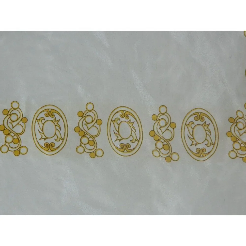 MONDI  Silk Scarf Yellow Navy Nautical Rope Tassel Anchor Sailing Boat 34